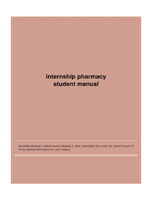 internship pharmacy student manual